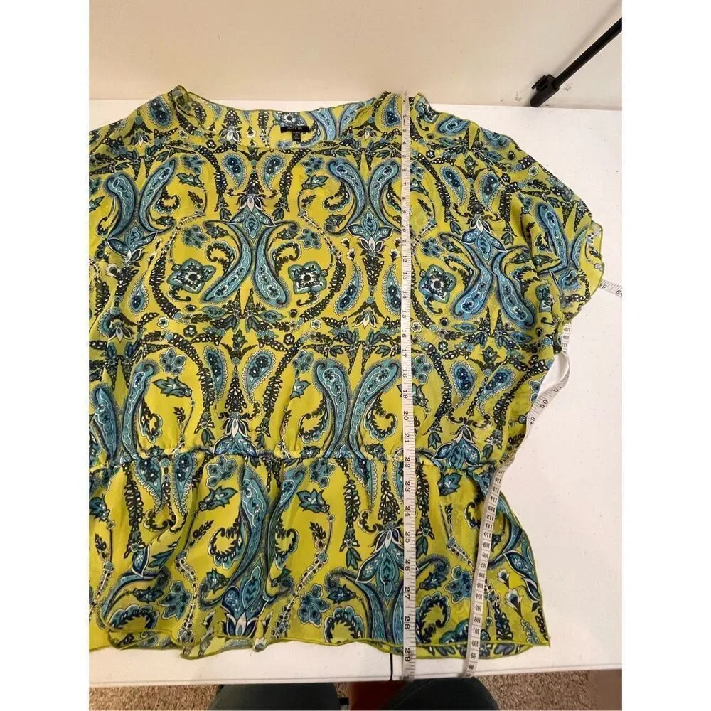 Apt 9 women’s handkerchief blouse with cami blue and green size 2X cold shoulder - Picture 3 of 7